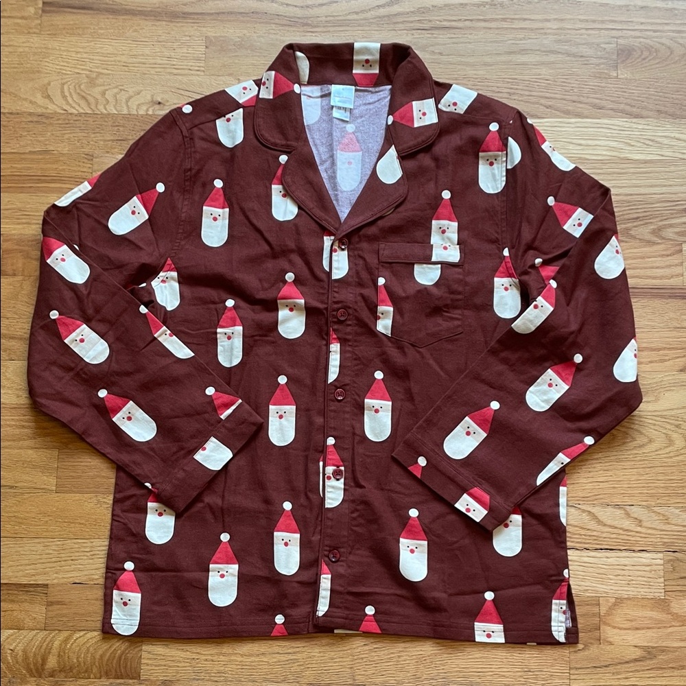 Hanna Andersson Adult Holiday Flannel Pajama Top UNISEX L